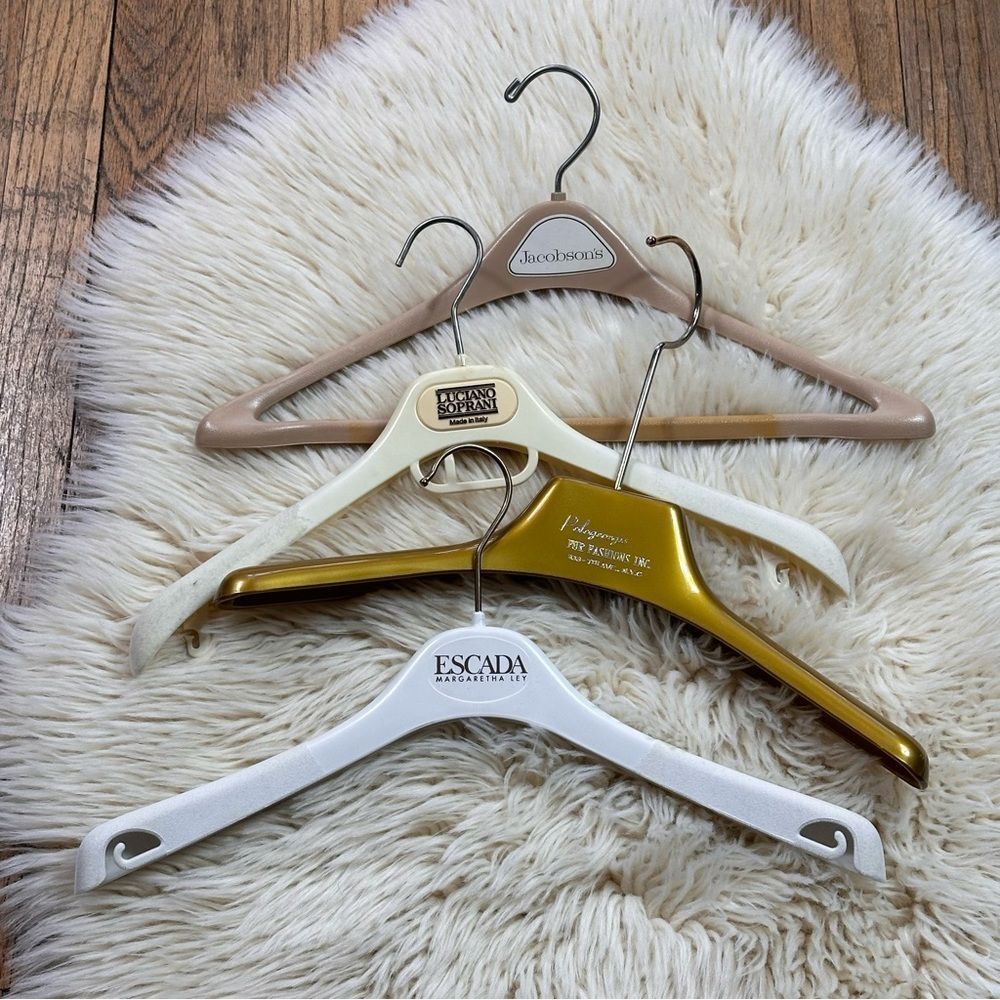 Four luxury hooks from different brands ESCADA, JACOBSON’S etc